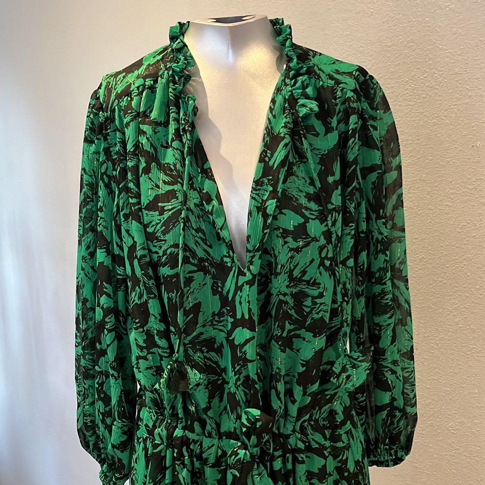 Misa Los Angeles Olivia Dress Emerald Abstract NWT - Picture 7 of 15